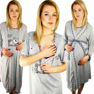 Nočná košieľka Evila-shop sivá veľkosť S